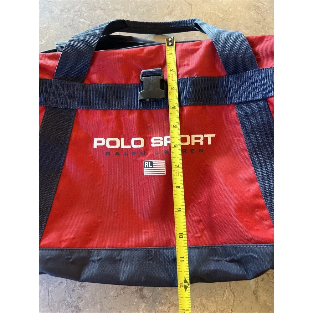Vintage Polo Sport Ralph Lauren Duffle Bag Red Navy Blue Gym Travel Luggage